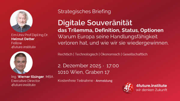 Strategisches BriefingDigitale Souveränitätdas Trilemma, Definition, Status, OptionenWarum Europa seine Handlungsfähigkeit verloren hat, und wie wir sie wiedergewinnen.Rechtlich | Technologisch | Ökonomisch | Gesellschaftlich